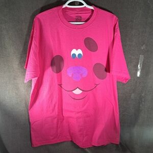 Blue's Clues Magenta Big Character Face Pink Graphic Tee VG XL